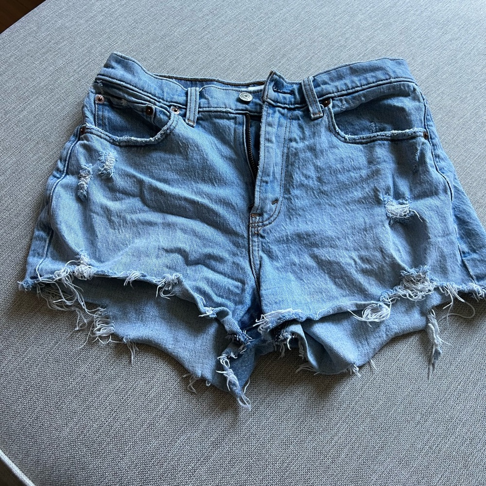 Abercrombie and Fitch Curve Love Mid Rise Denim Shorts